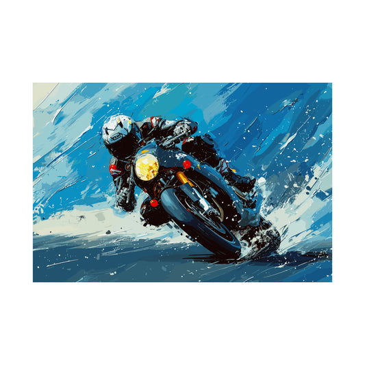 Sport Bike Motorcycle Art Print Poster | Unframed