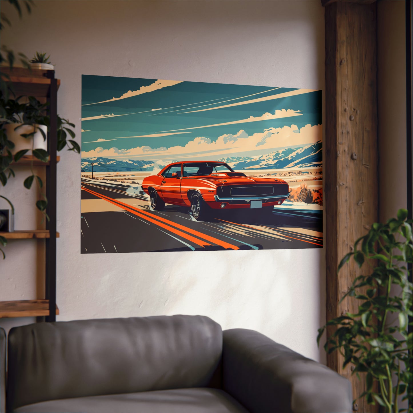 Vintage American Muscle Car Art Print Poster | Unframed