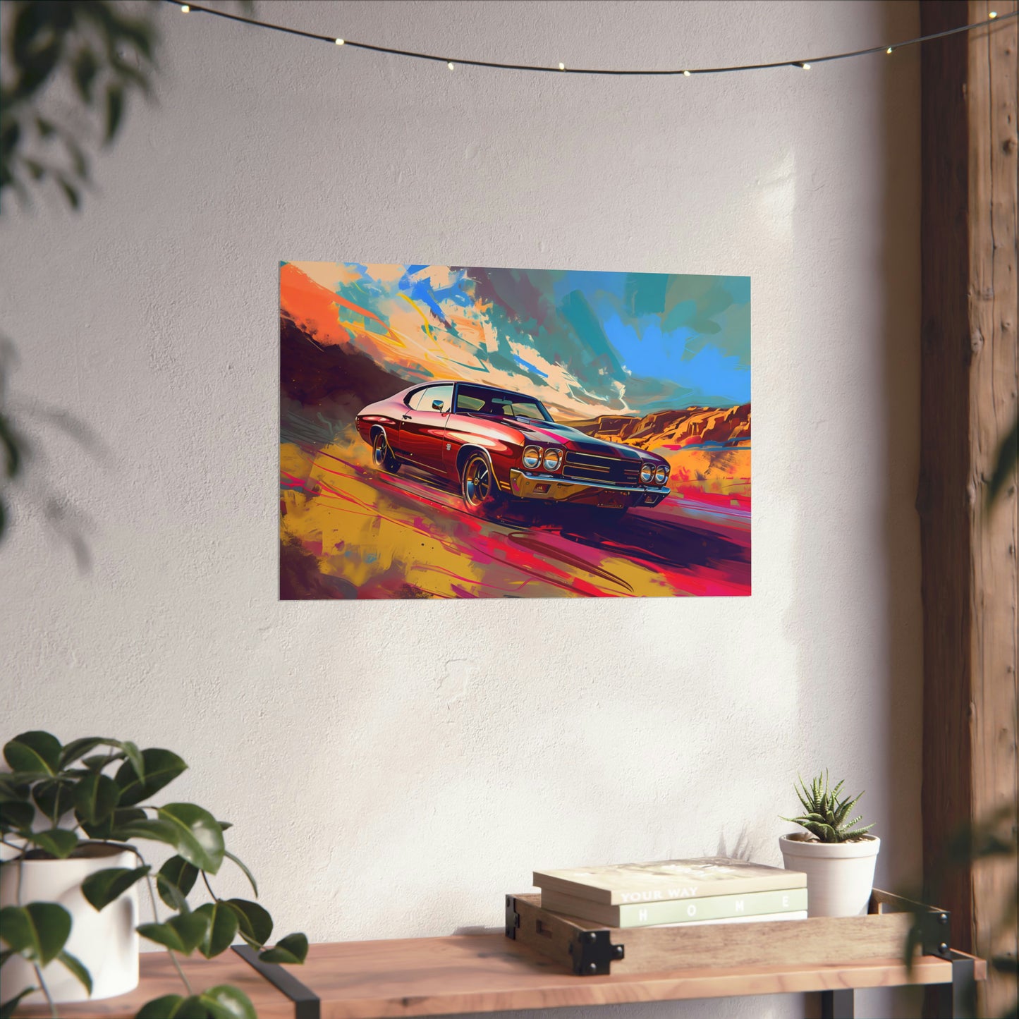 Vintage American Muscle Car Art Print Poster | Unframed