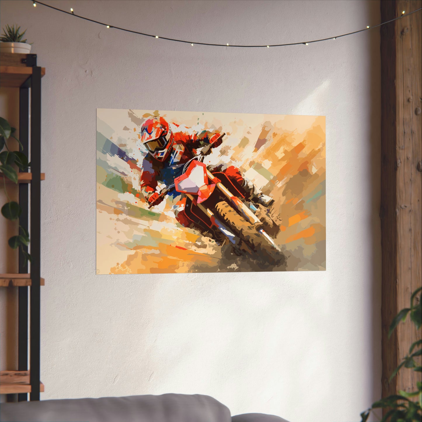 Dirt Bike Rider Art Print Poster | Unframed