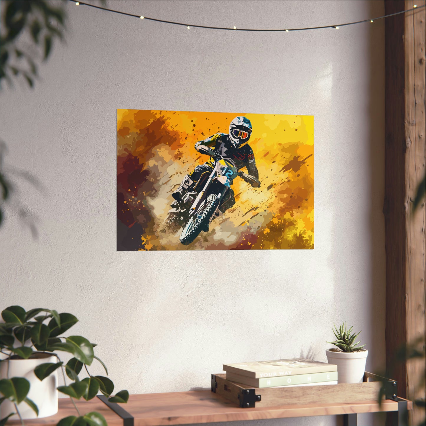 Dirt Bike Rider Art Print Poster | Unframed