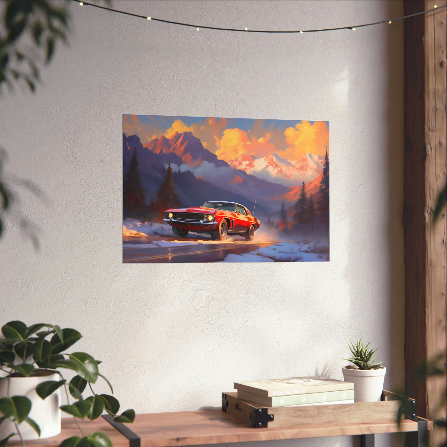 Vintage American Muscle Car Art Print Poster | Unframed