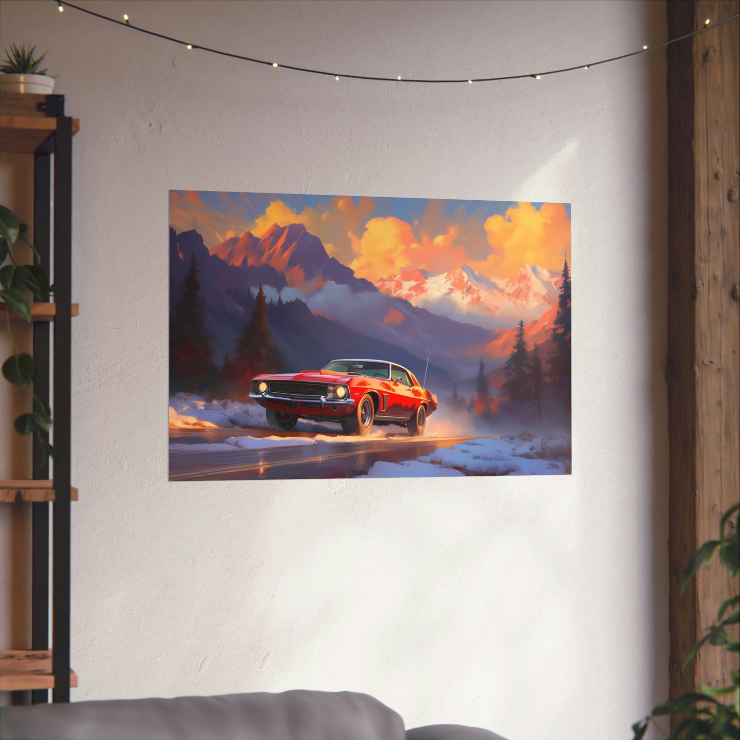 Vintage American Muscle Car Art Print Poster | Unframed