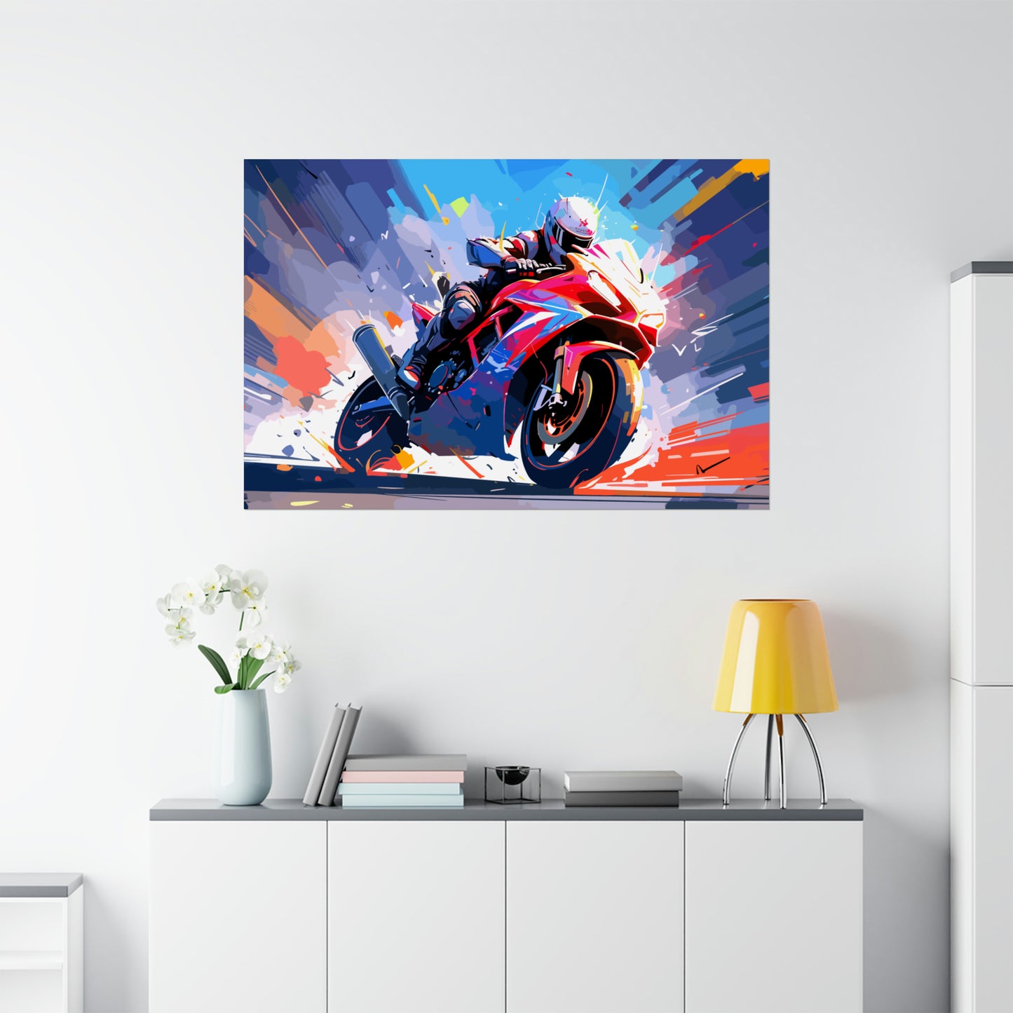 Sport Bike Motorcycle Art Print Poster | Unframed