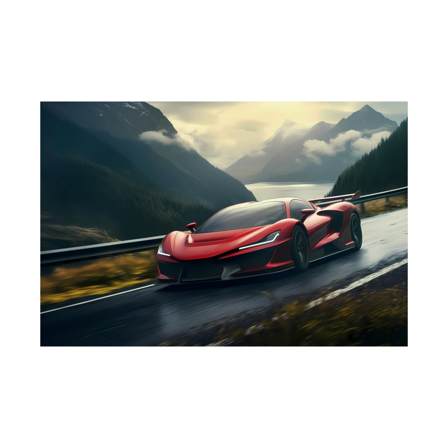 Supercar Sports Car Poster Art Print | Customizable