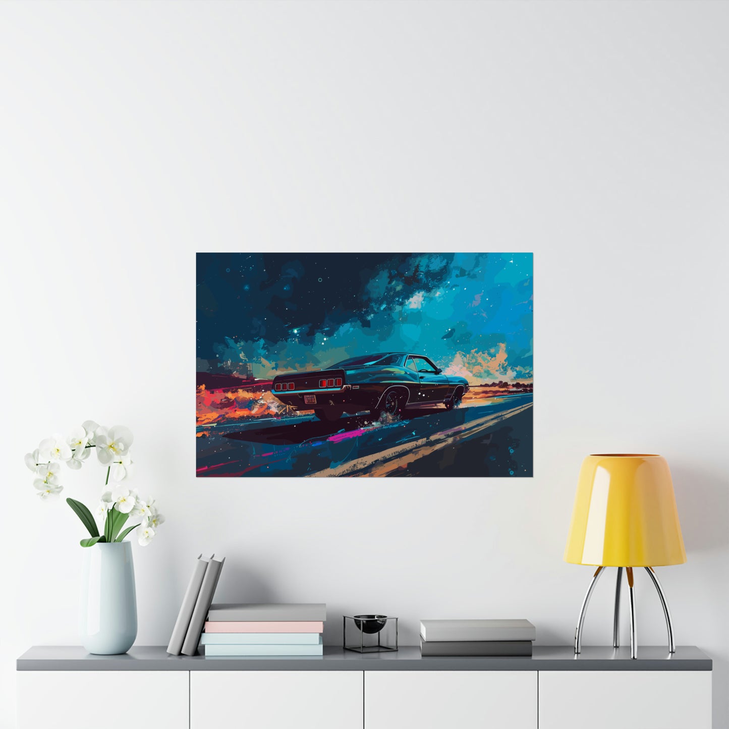 Vintage American Muscle Car Art Print Poster | Unframed