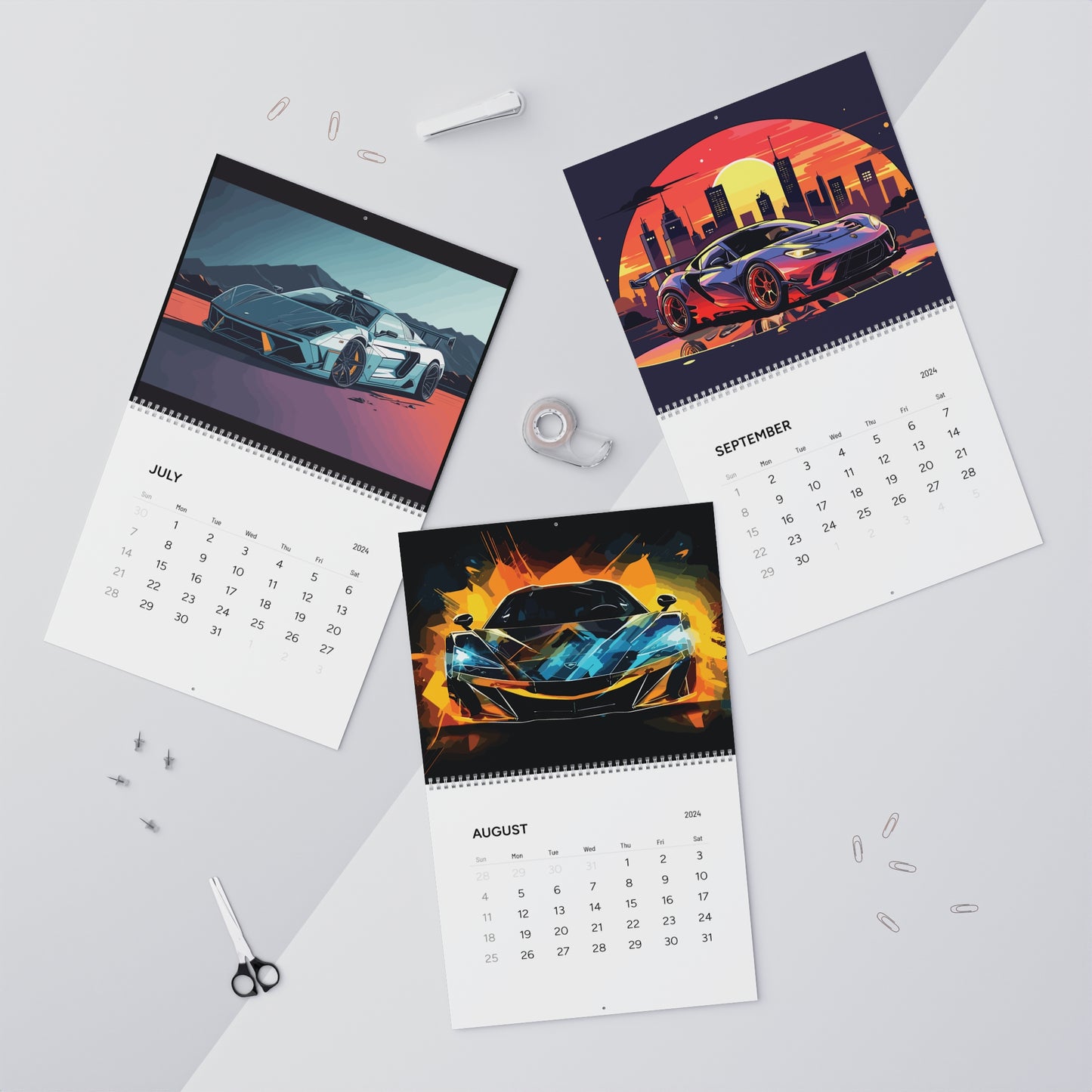Supercar Sports Car Exotic Luxury Hypercar | Wall Calendar 2024