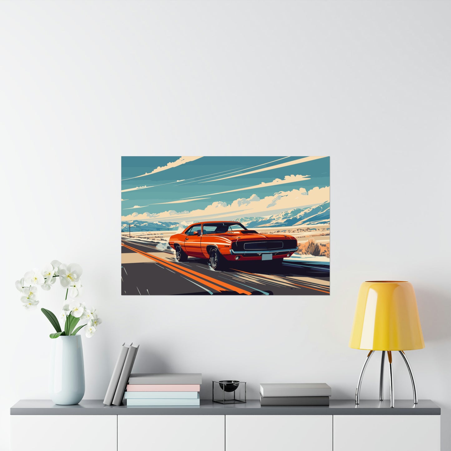 Vintage American Muscle Car Art Print Poster | Unframed
