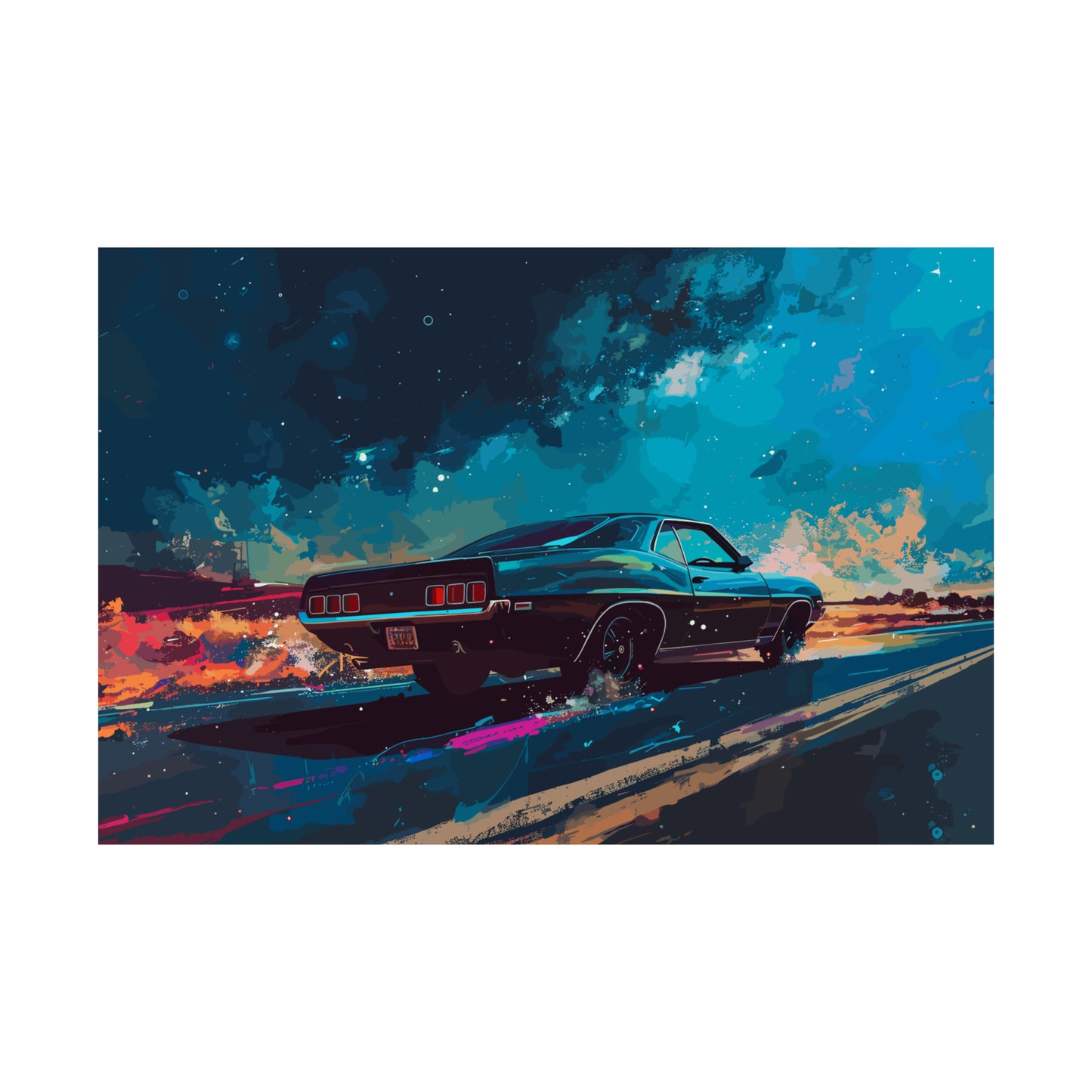 Vintage American Muscle Car Art Print Poster | Unframed