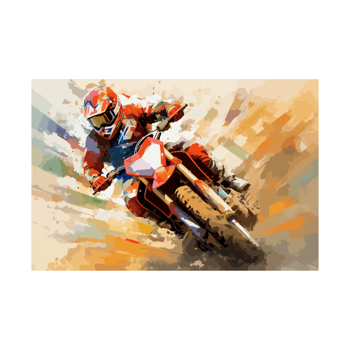 Dirt Bike Rider Art Print Poster | Unframed
