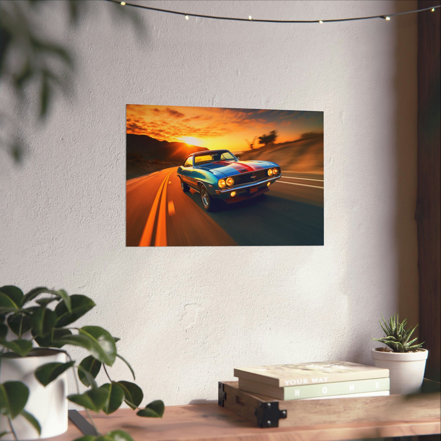 Vintage American Muscle Car Poster Art Print| Customizable