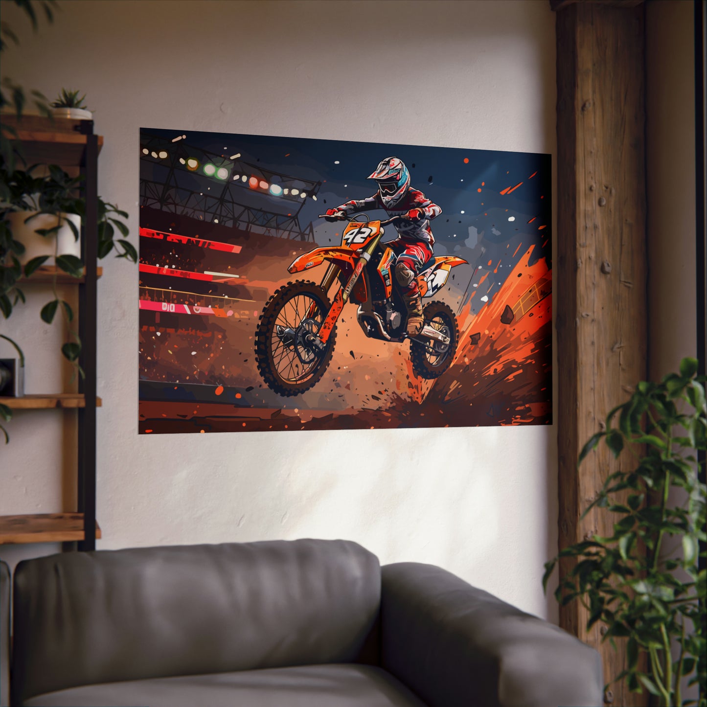 Dirt Bike Rider Art Print Poster | Unframed