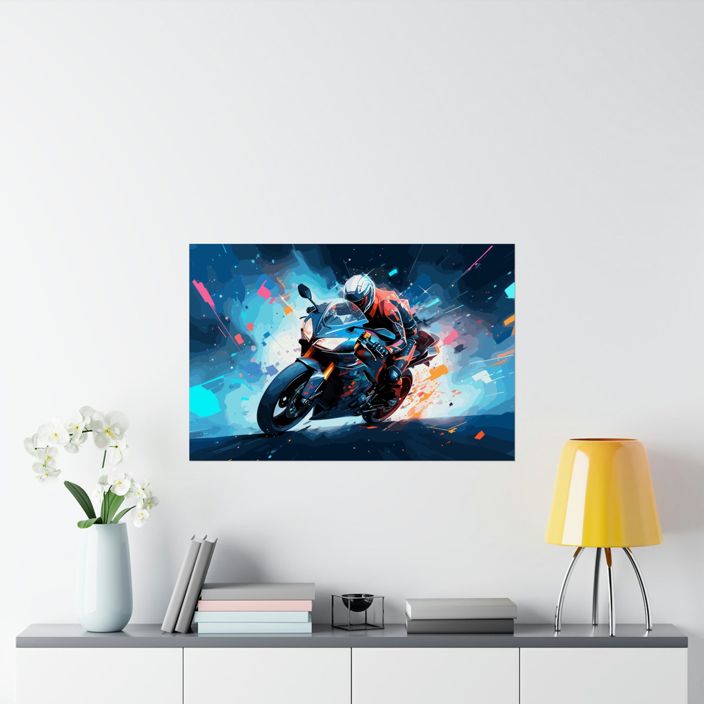 Sport Bike Motorcycle Art Print Poster | Unframed