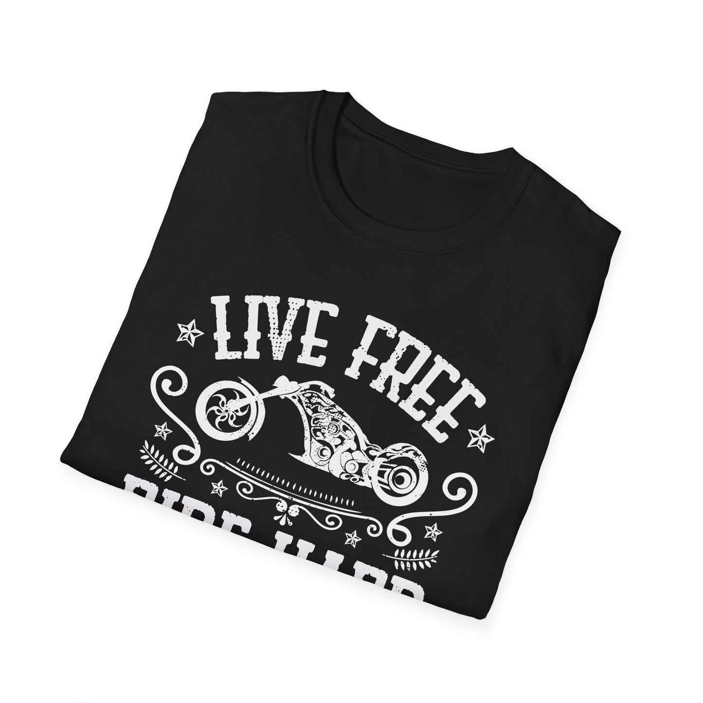 Live Free Ride Hard Chopper Motorcycle T-Shirt