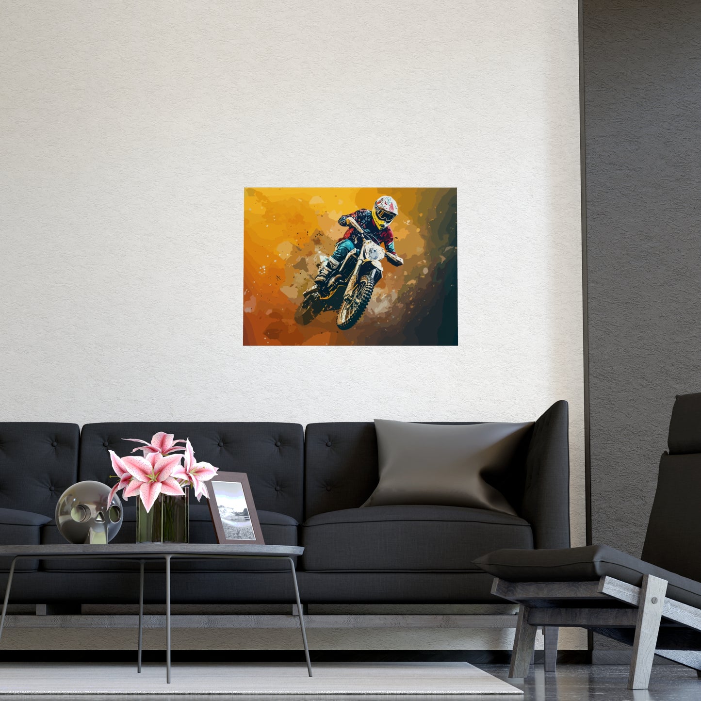Dirt Bike Rider Art Print Poster | Unframed