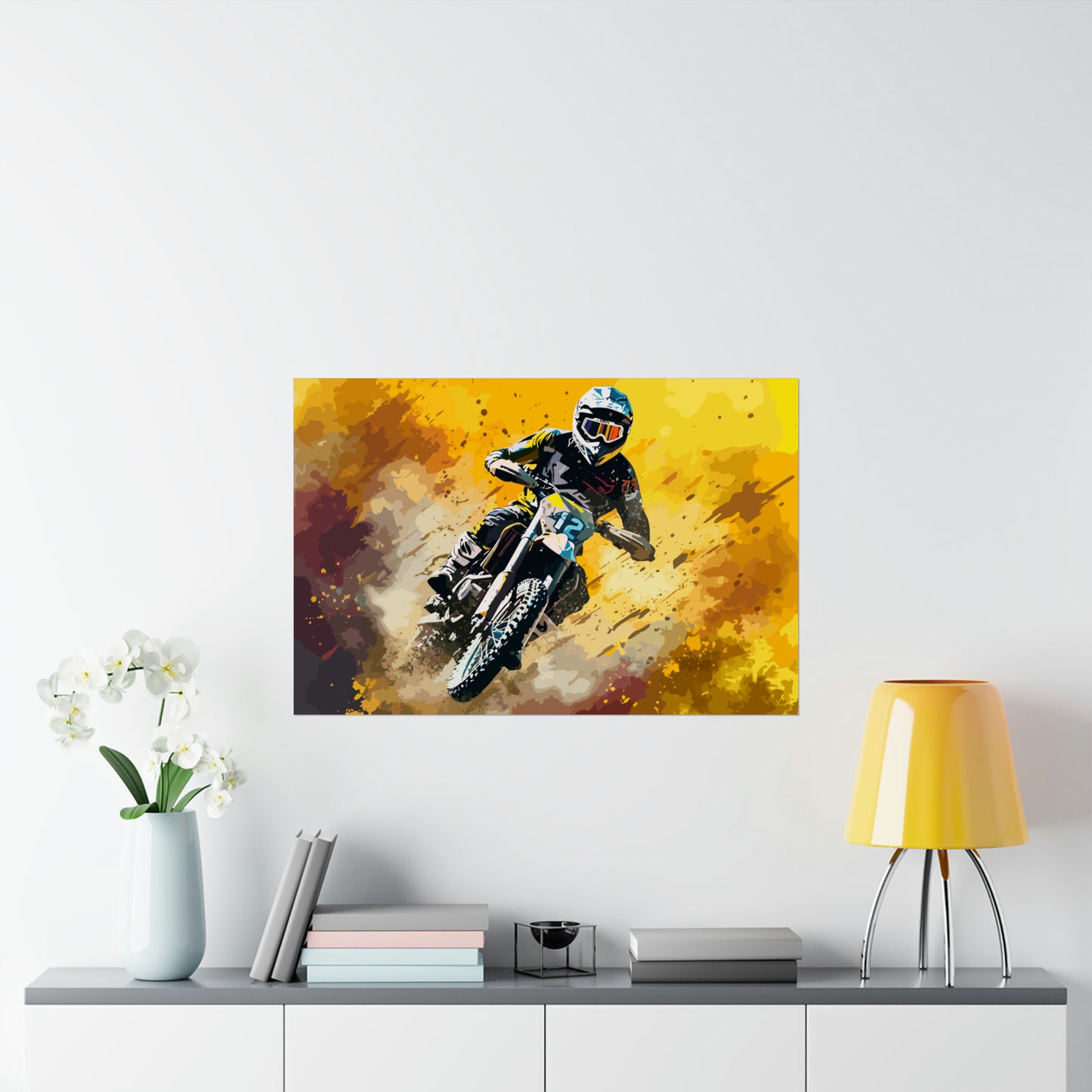 Dirt Bike Rider Art Print Poster | Unframed