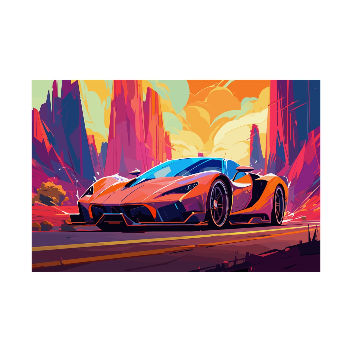 Supercar Sports Car Poster Art Print | Customizable
