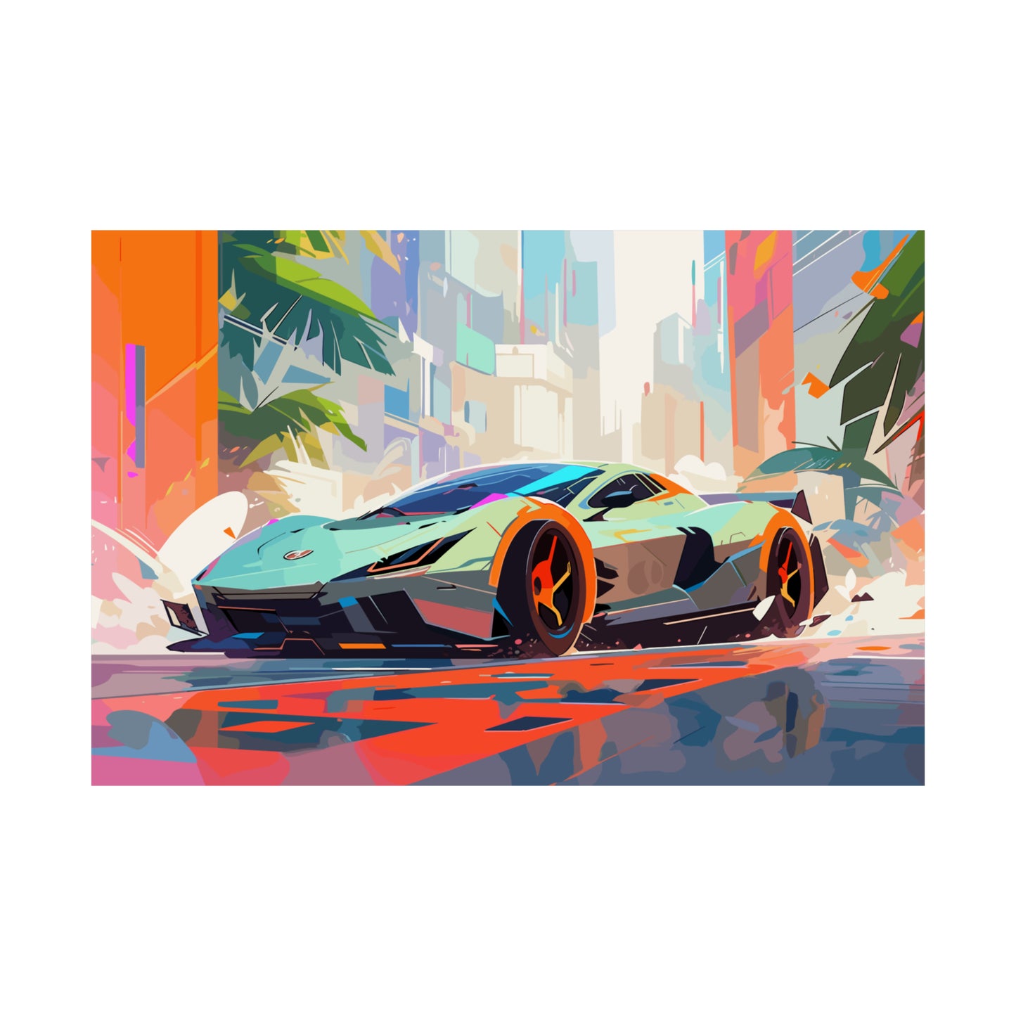 Supercar Sports Car Poster Art Print | Customizable