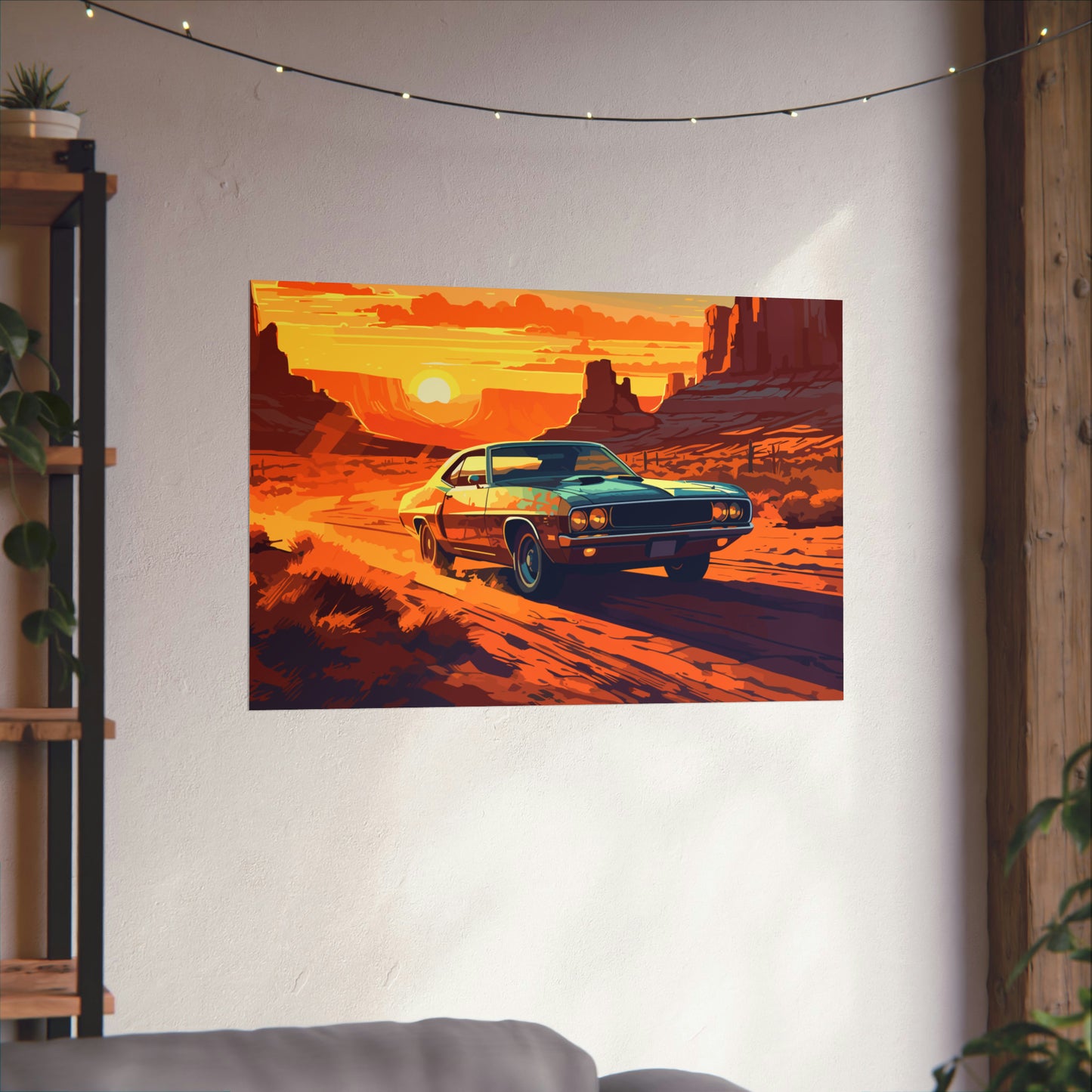 Vintage American Muscle Car Art Print Poster | Unframed
