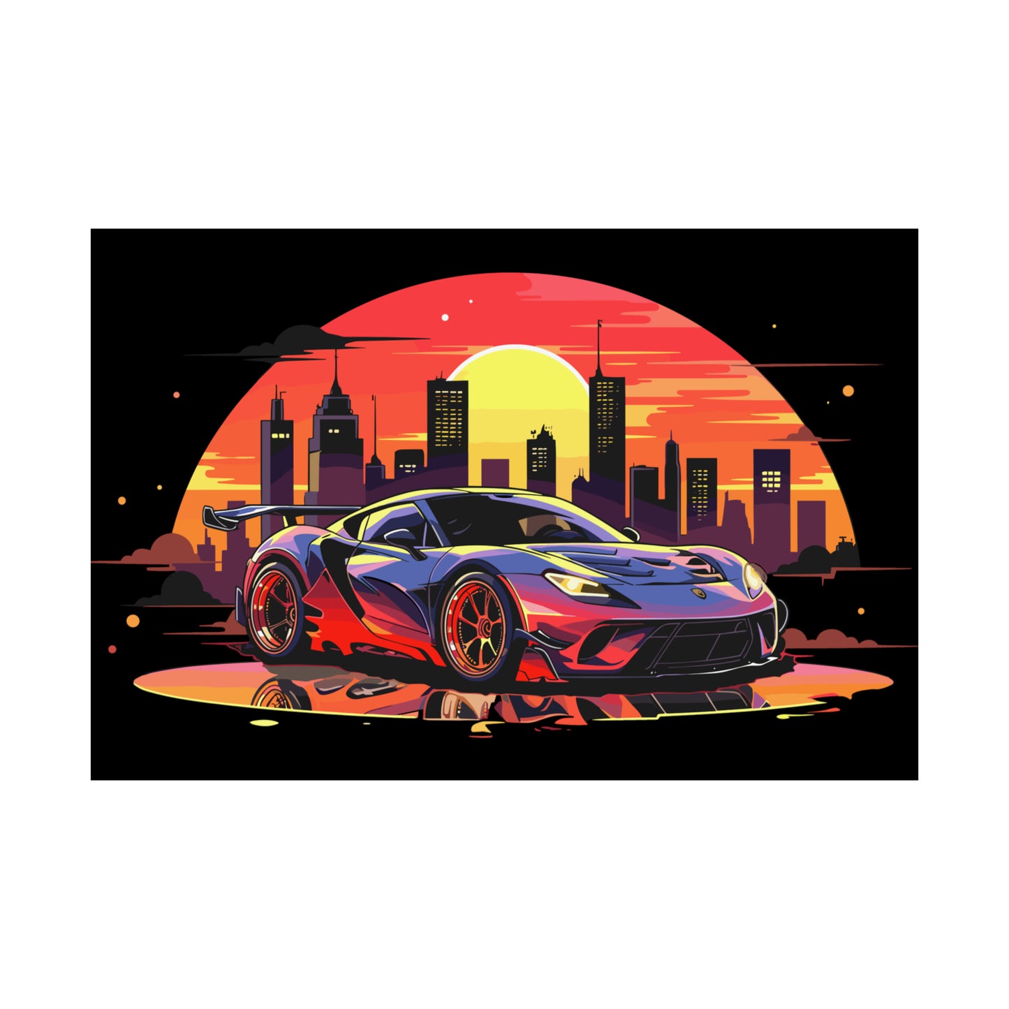 Supercar Sports Car Poster Art Print | Customizable