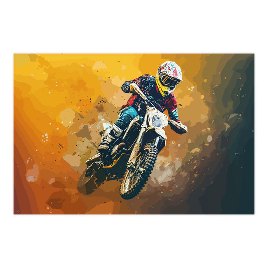 Dirt Bike Rider Art Print Poster | Unframed