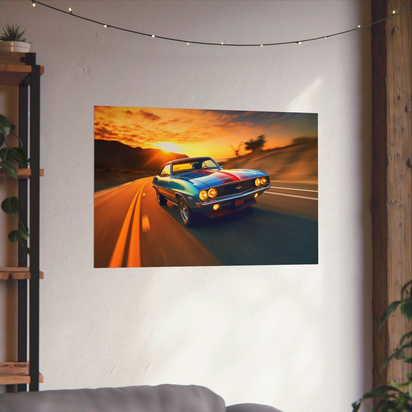 Vintage American Muscle Car Poster Art Print| Customizable