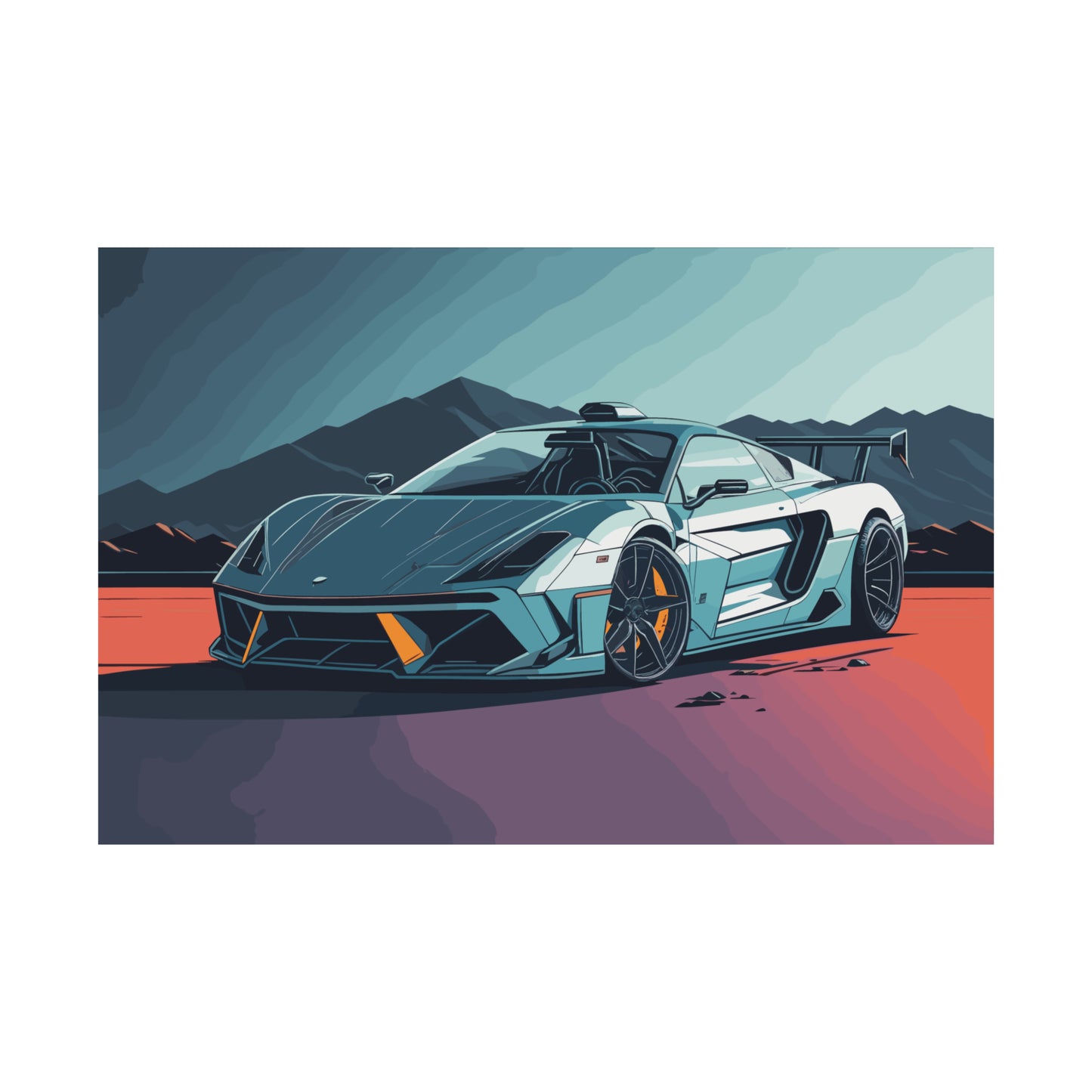 Supercar Sports Car Poster Art Print | Customizable