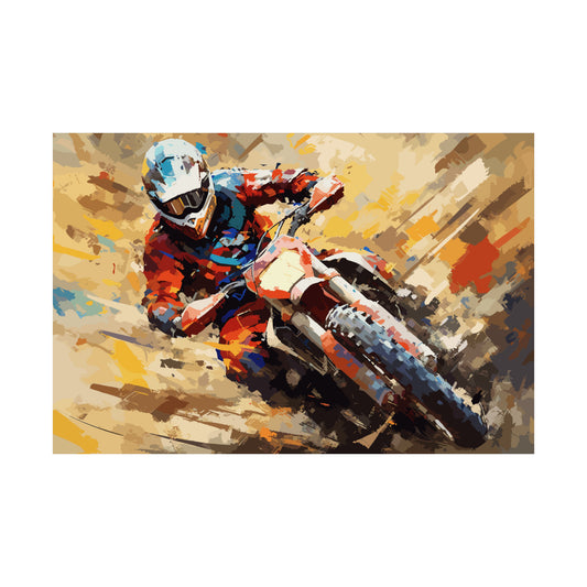 Dirt Bike Rider Art Print Poster | Unframed