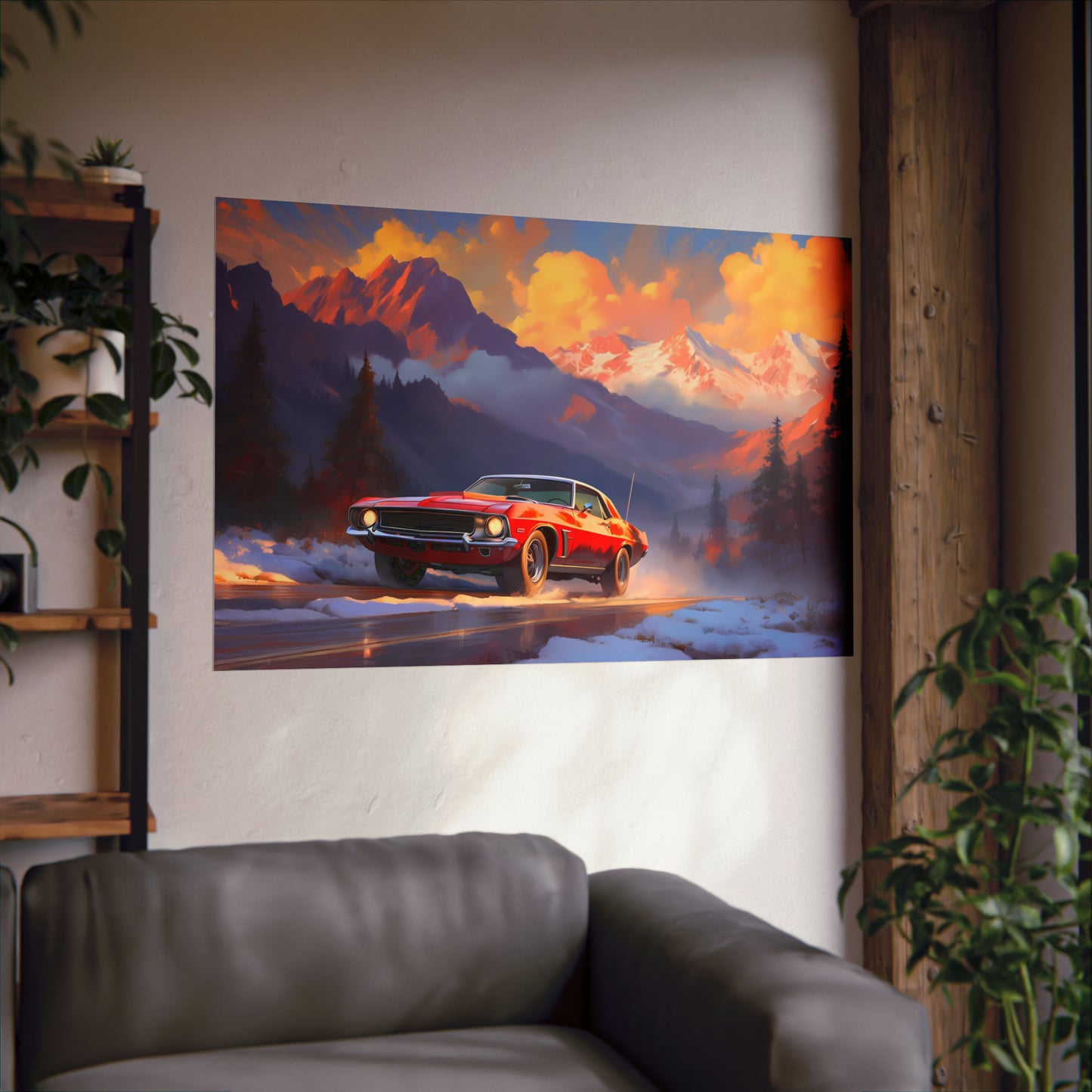 Vintage American Muscle Car Art Print Poster | Unframed