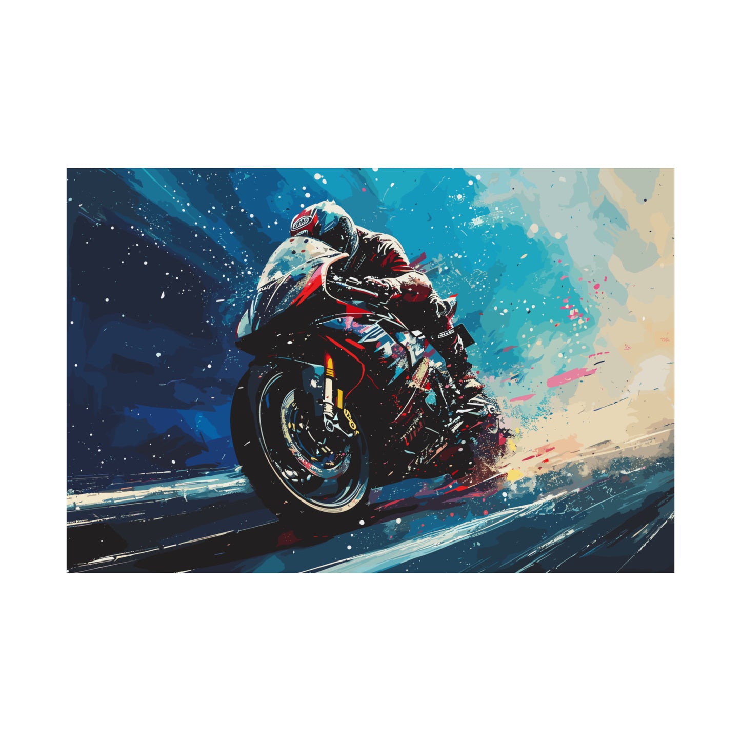 Sport Bike Motorcycle Art Print Poster | Unframed