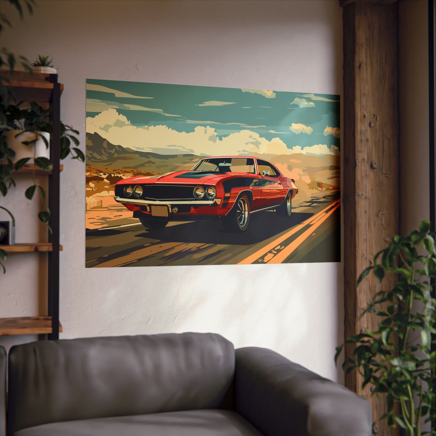 Vintage American Muscle Car Art Print Poster | Unframed
