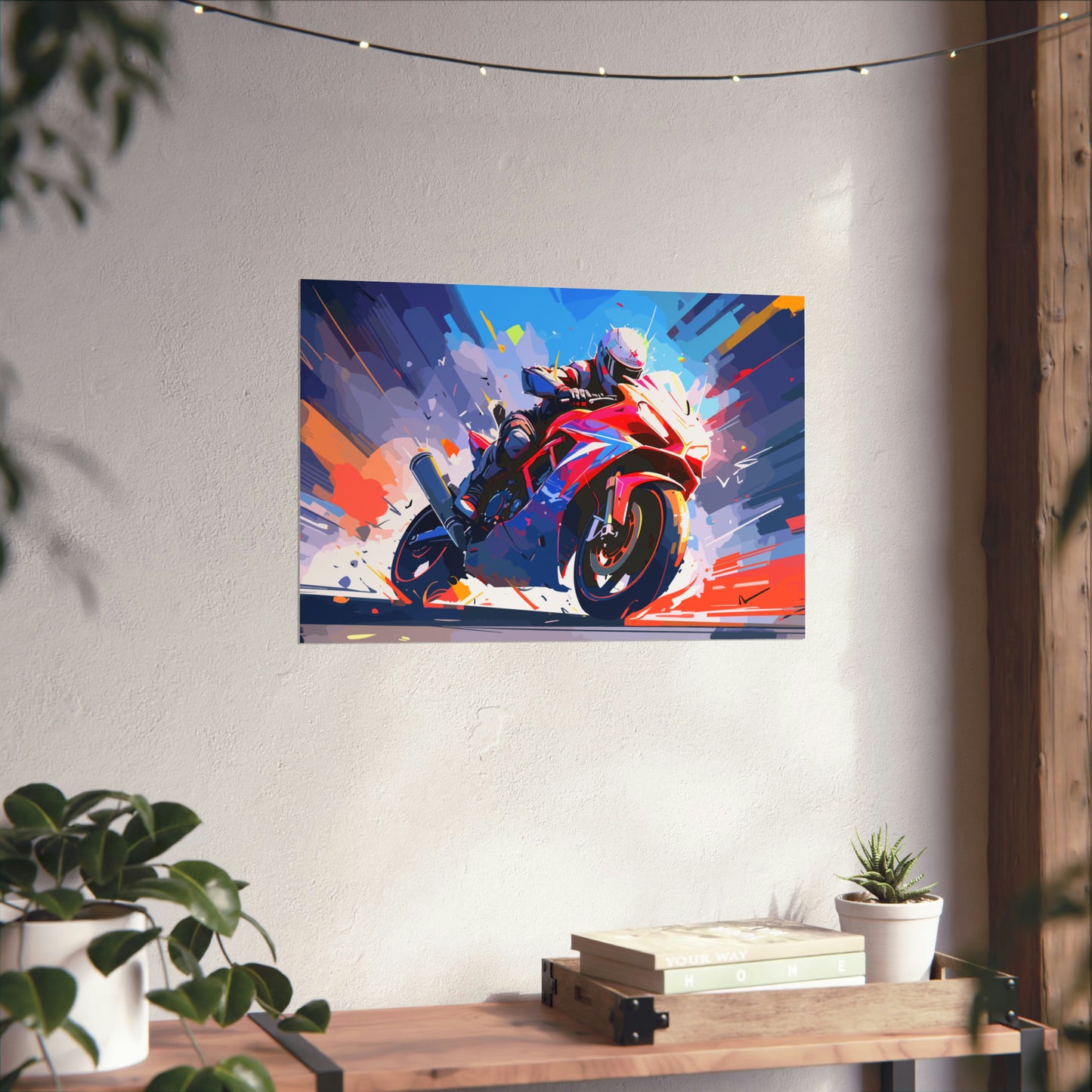 Sport Bike Motorcycle Art Print Poster | Unframed
