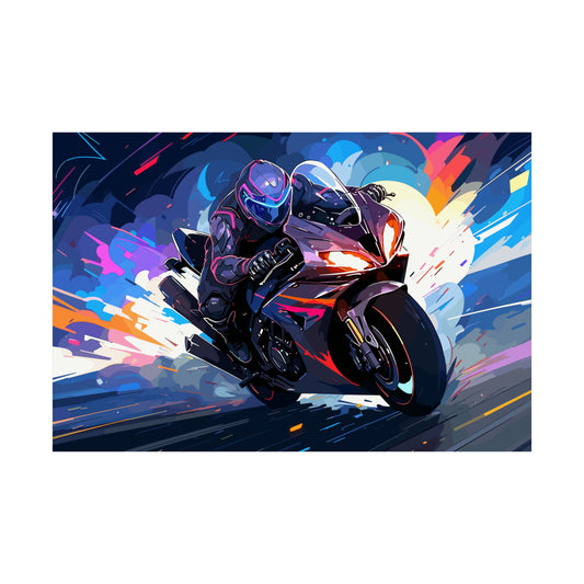 Sport Bike Motorcycle Art Print Poster | Unframed