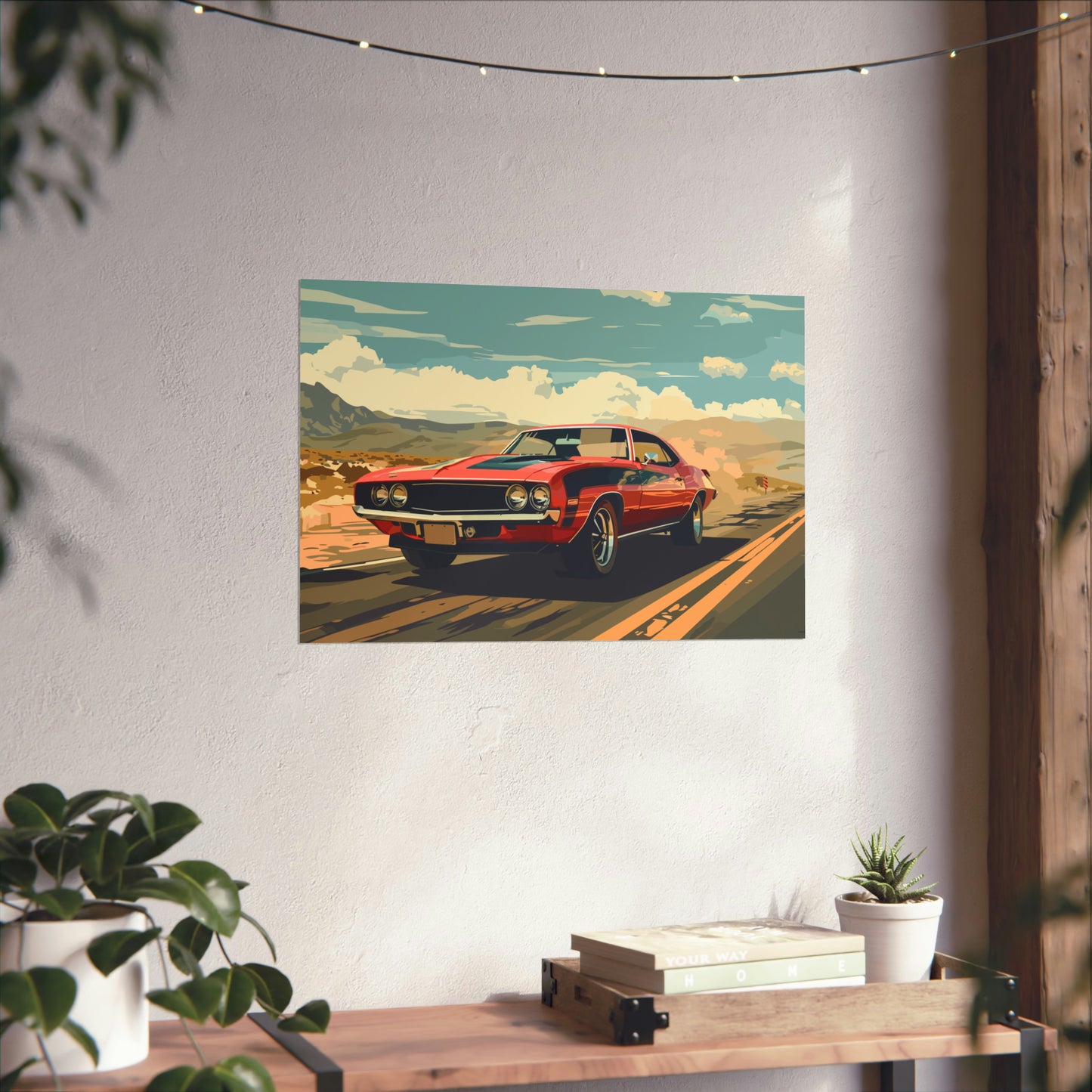 Vintage American Muscle Car Art Print Poster | Unframed