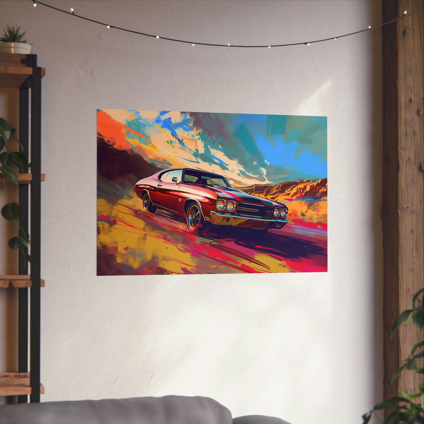 Vintage American Muscle Car Art Print Poster | Unframed