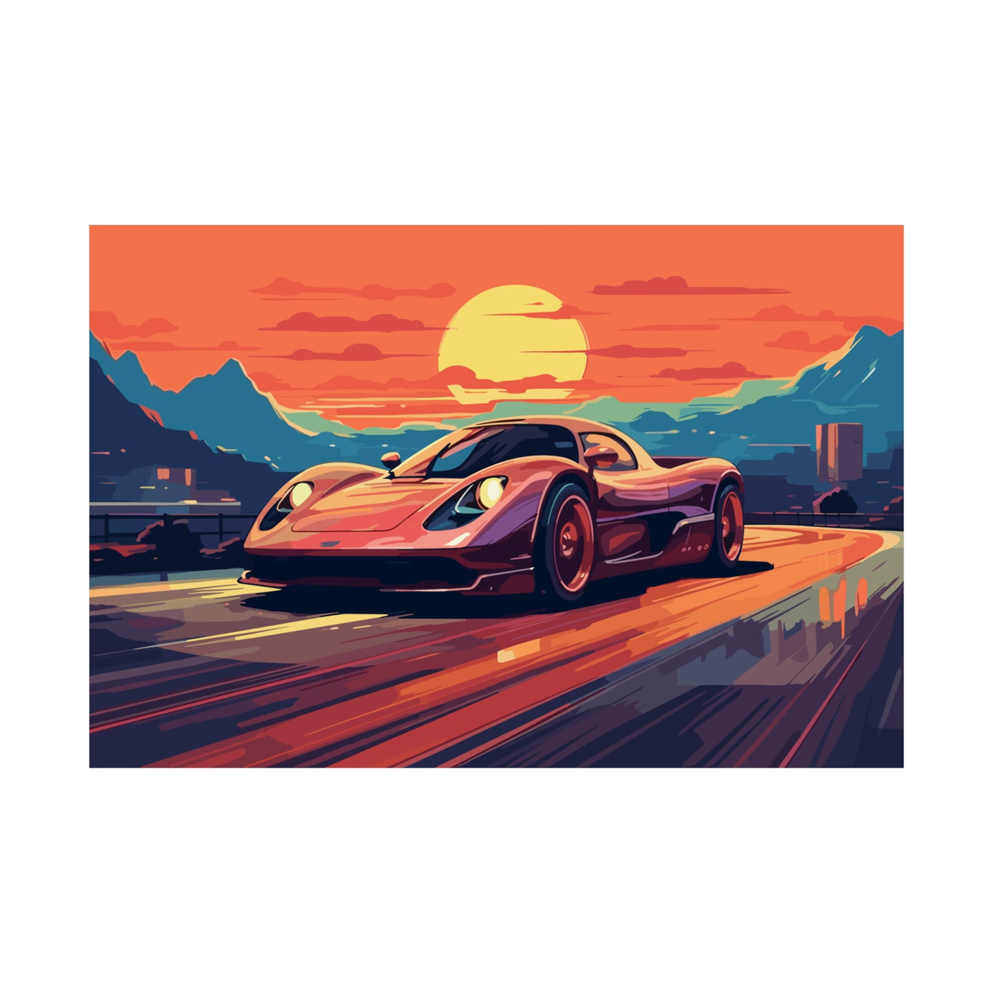 Supercar Sports Car Poster Art Print | Customizable