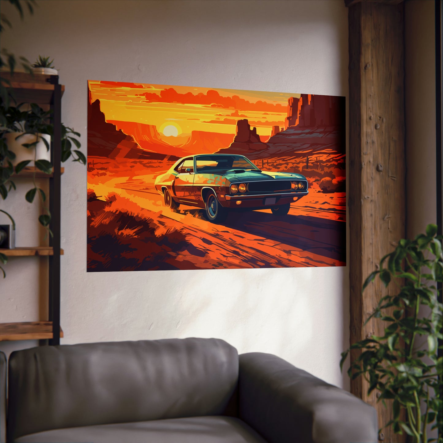 Vintage American Muscle Car Art Print Poster | Unframed