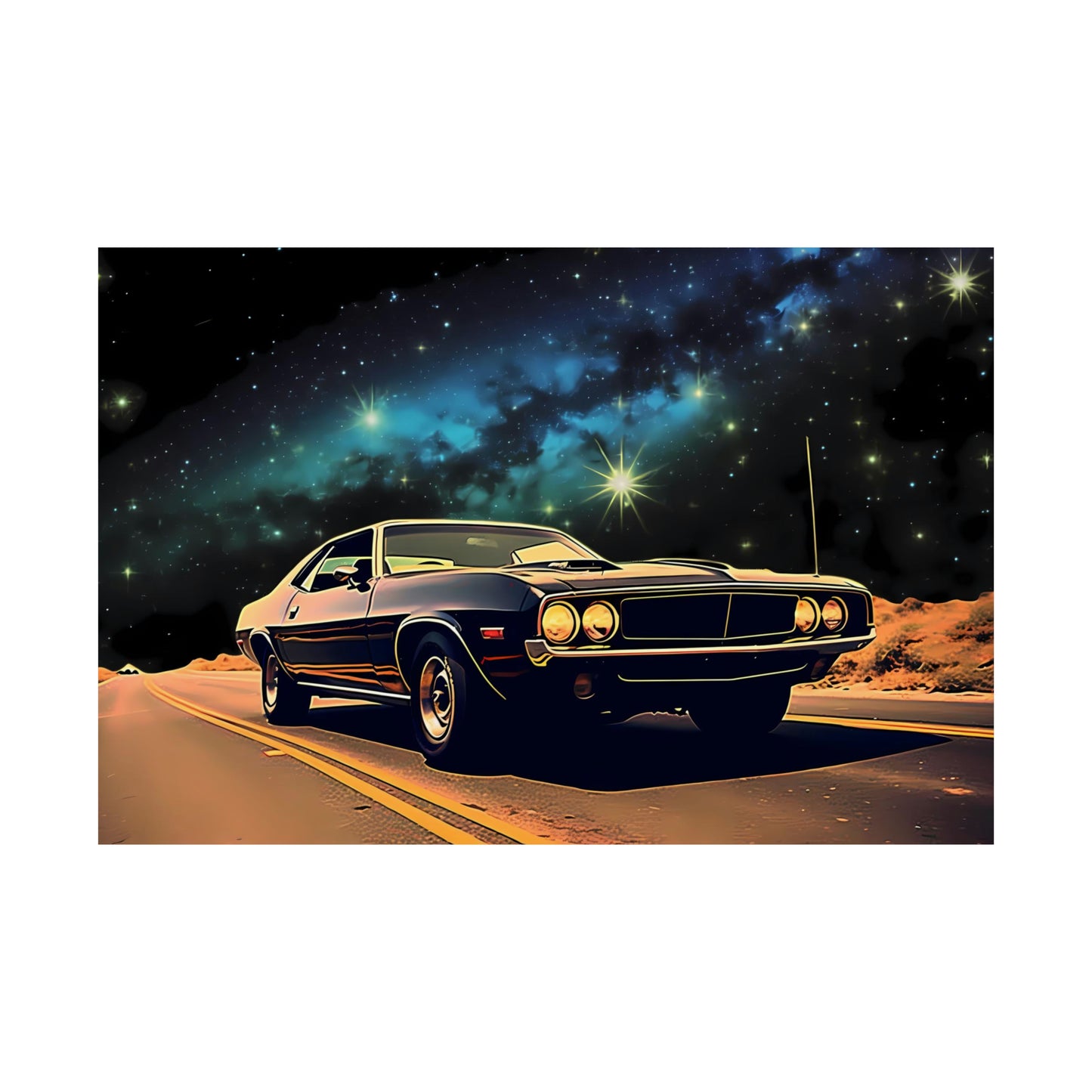 Vintage American Muscle Car Art Print Poster | Unframed