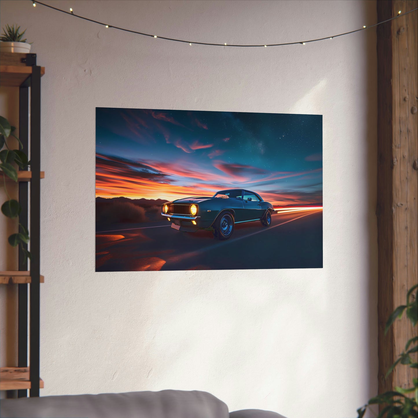 Vintage American Muscle Car Art Print Poster | Unframed