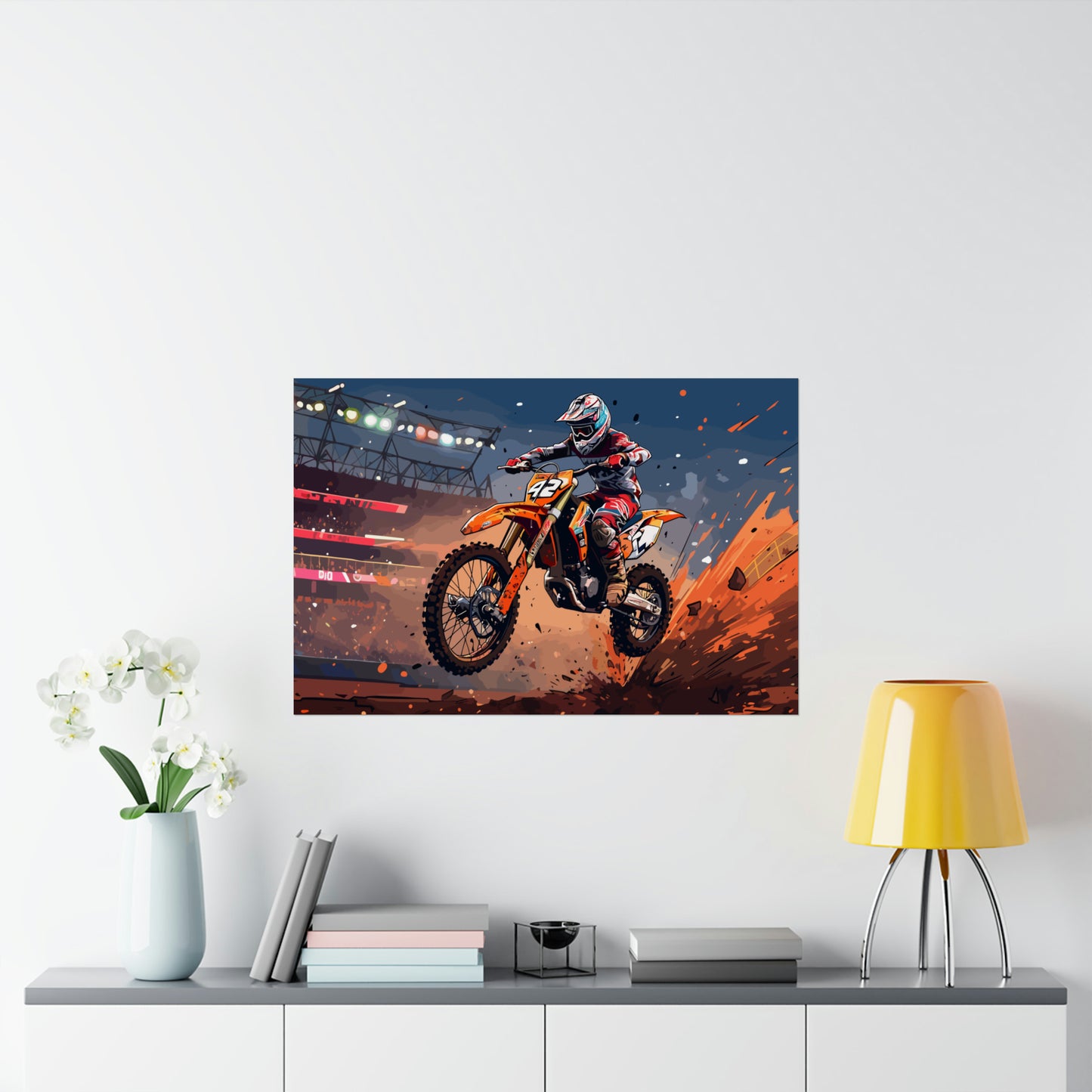 Dirt Bike Rider Art Print Poster | Unframed