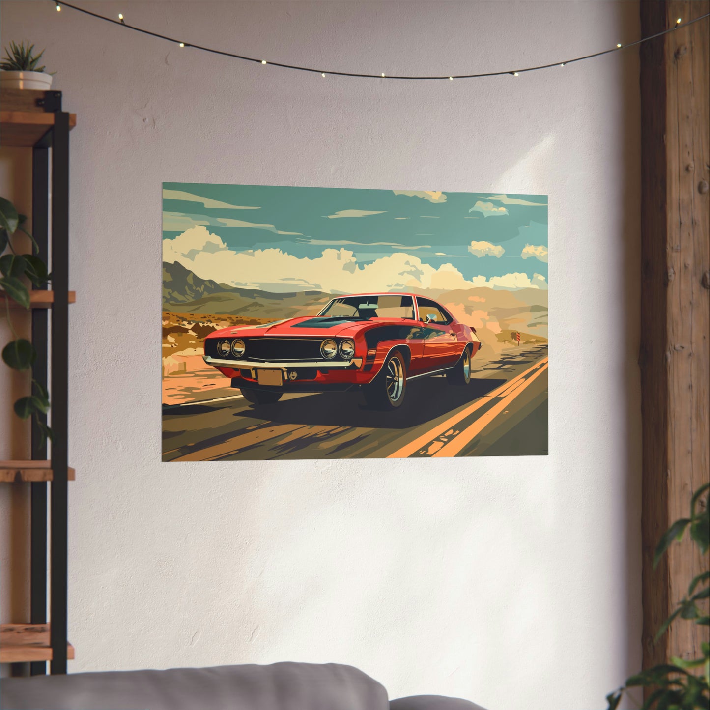 Vintage American Muscle Car Art Print Poster | Unframed