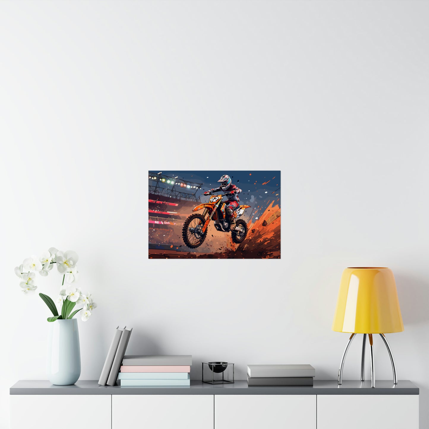 Dirt Bike Rider Art Print Poster | Unframed