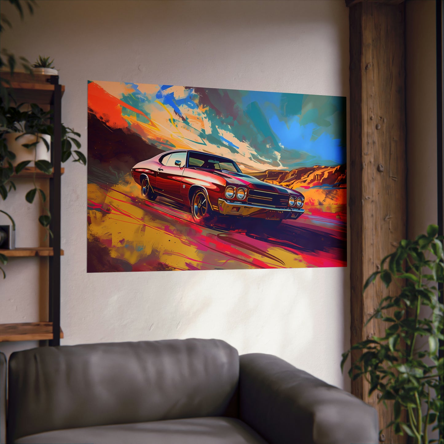 Vintage American Muscle Car Art Print Poster | Unframed