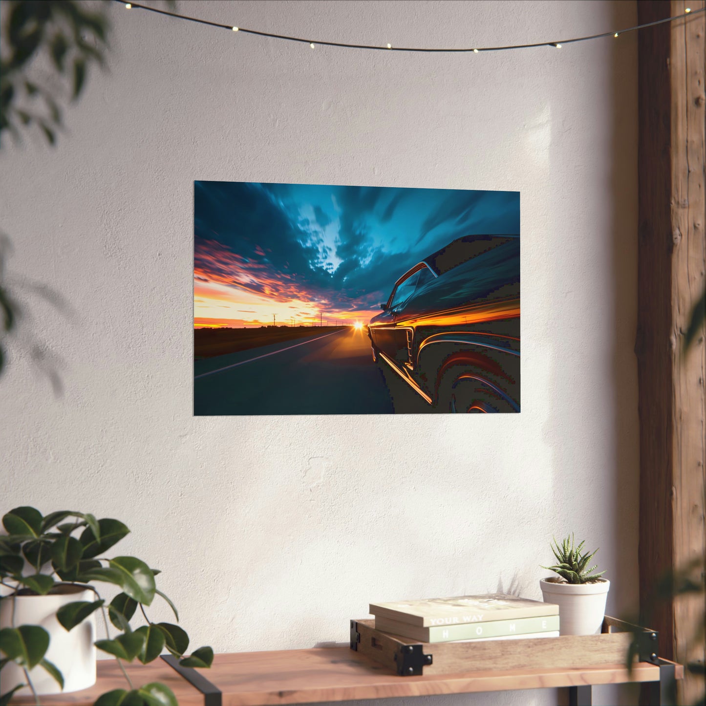 Vintage American Muscle Car Art Print Poster | Unframed