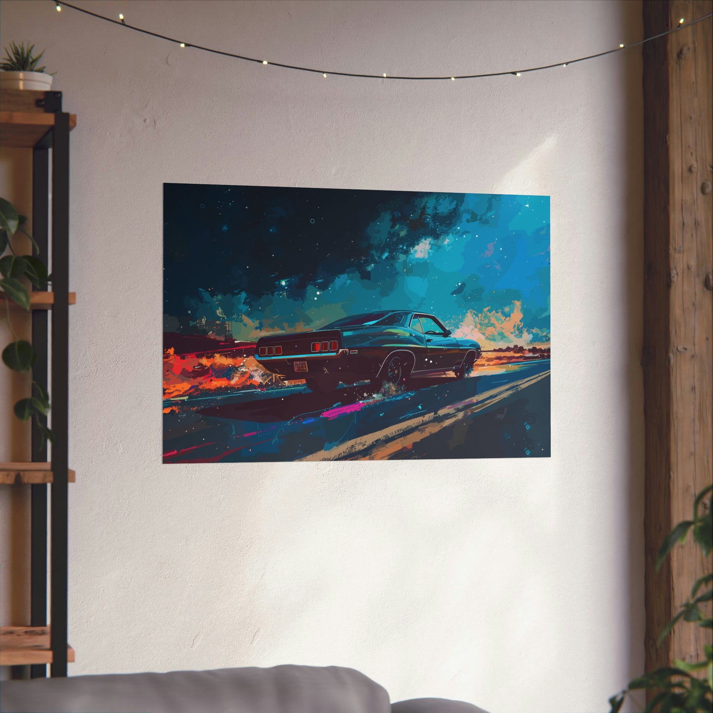 Vintage American Muscle Car Art Print Poster | Unframed