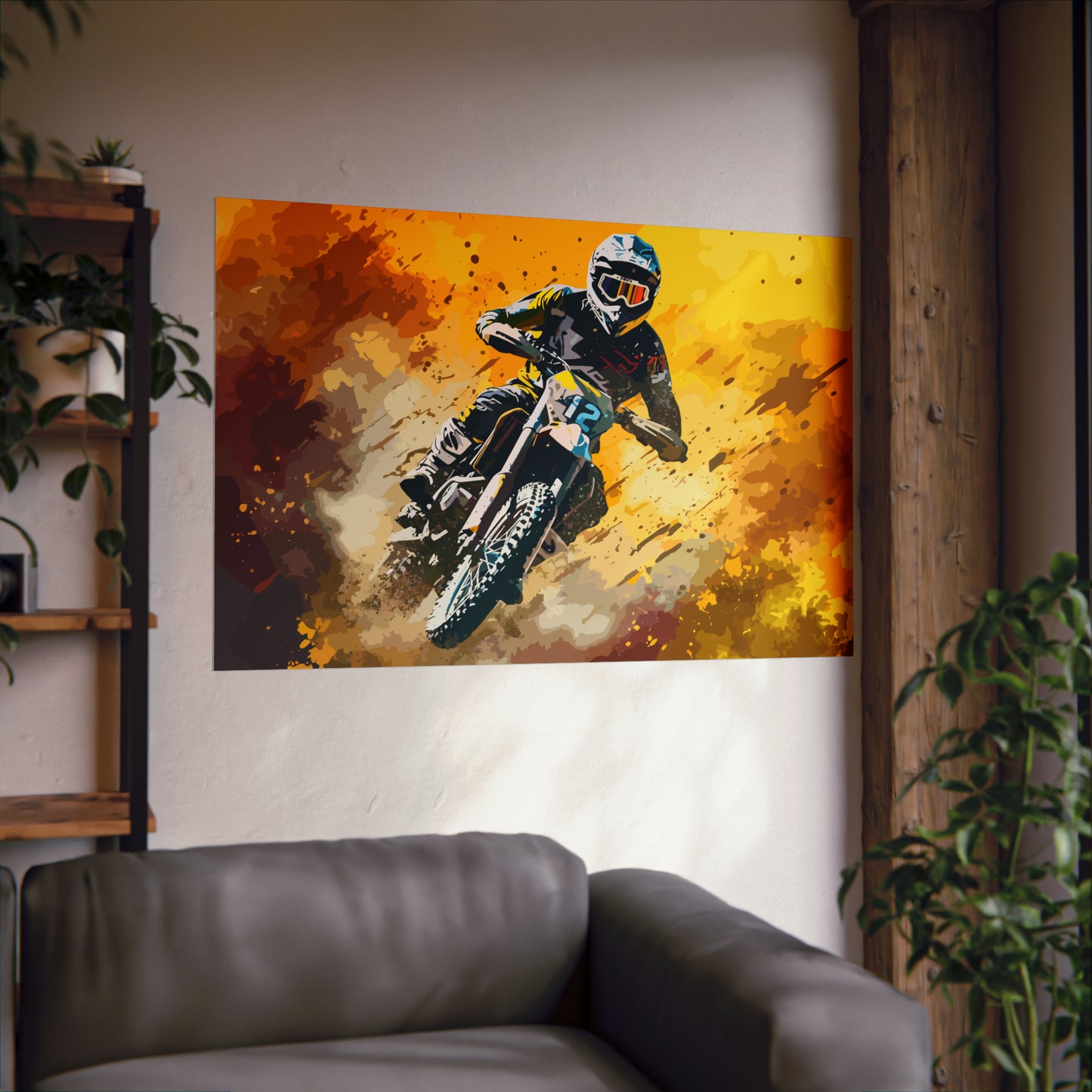 Dirt Bike Rider Art Print Poster | Unframed