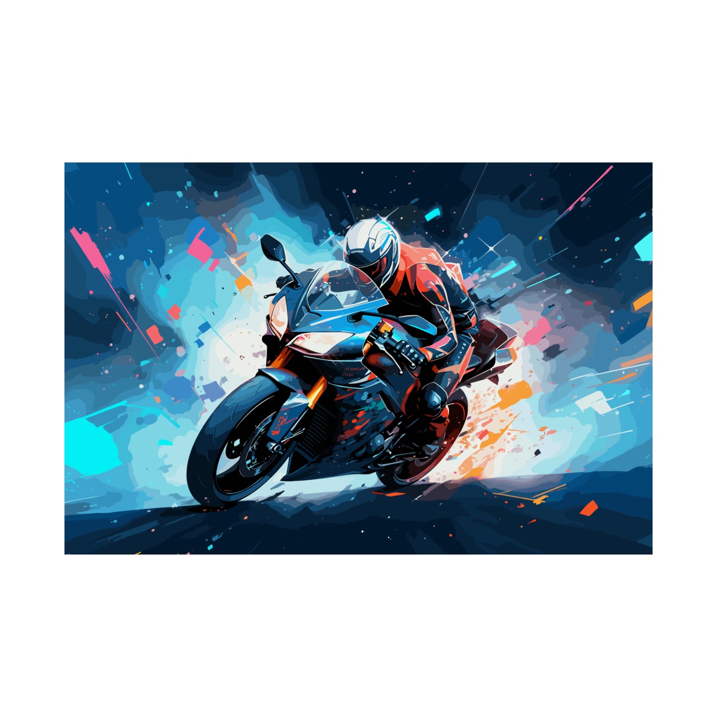Sport Bike Motorcycle Art Print Poster | Unframed