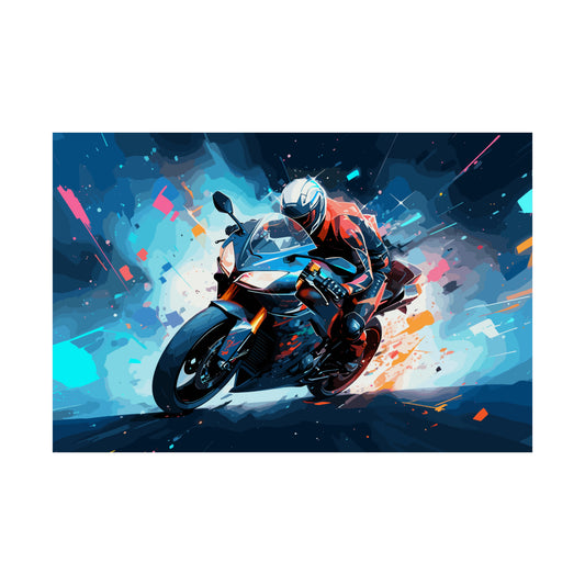 Sport Bike Motorcycle Art Print Poster | Unframed