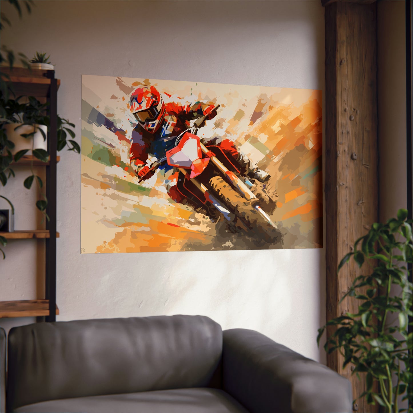 Dirt Bike Rider Art Print Poster | Unframed