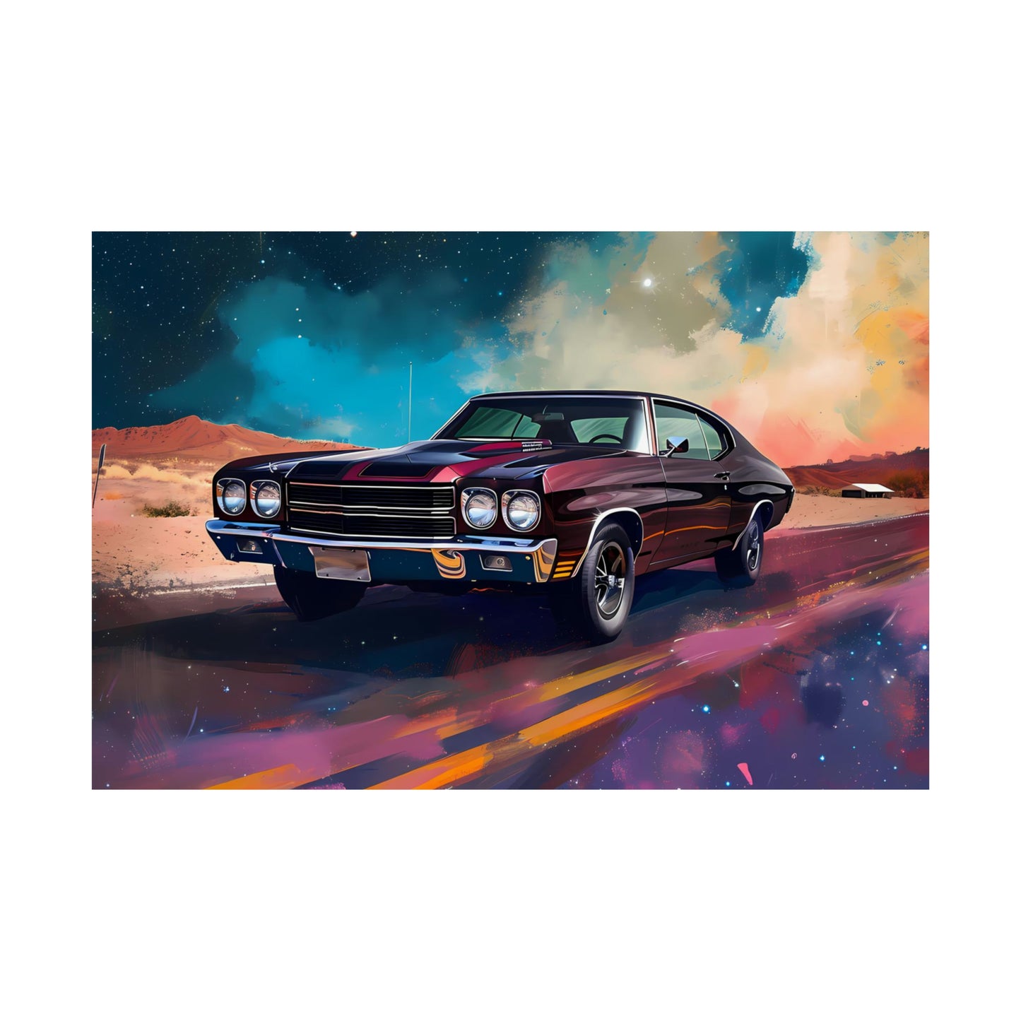 Vintage American Muscle Car Art Print Poster | Unframed